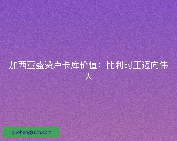 加西亚盛赞卢卡库价值：比利时正迈向伟大